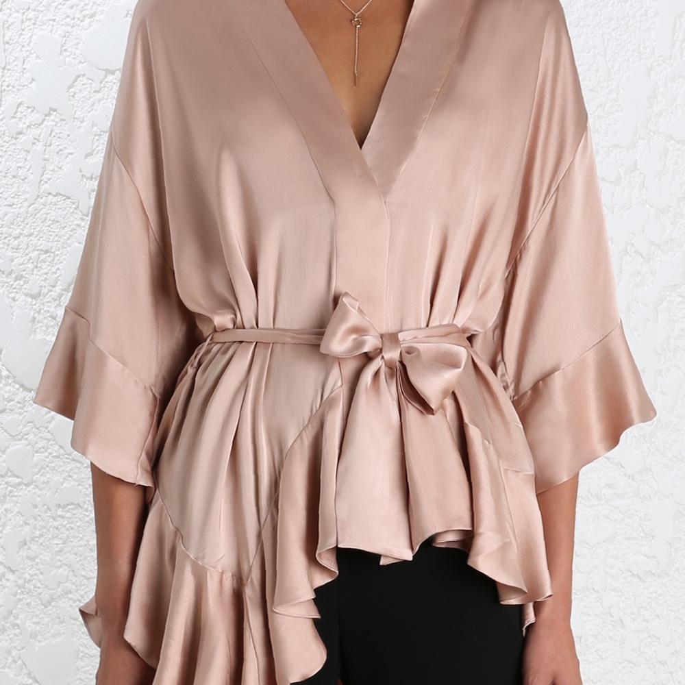 NWT Zimmermann Empire Sueded Robe Top-Black - Picture 6 of 7